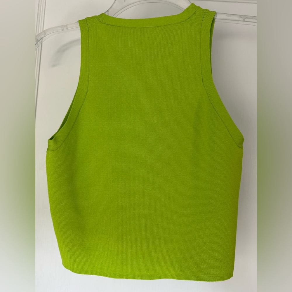 Zara Green Knit Cropped Tank Top - Picture 3 of 3